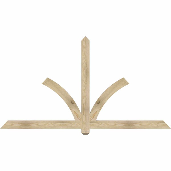 Ekena Millwork Redmond Rough Sawn Timber Gable Bracket, Douglas Fir, 84"W x 45"H x 2"D x 4"F, 13/12 Pitch GBW084X45X0204RED00RDF - main